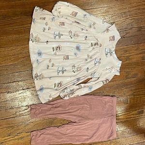 Angel Dear Kids Matching Set - Cream and Pink